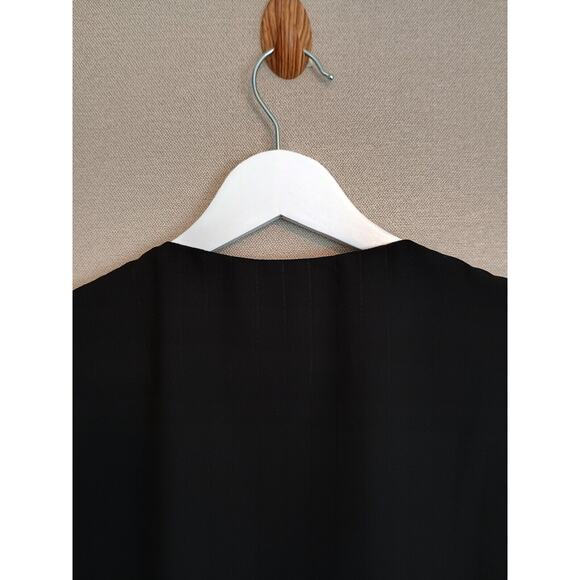 Wayf Blouse Women Small Black Chiffon Whimsy Goth Witchcore Tie Front Cropped - Picture 6 of 12